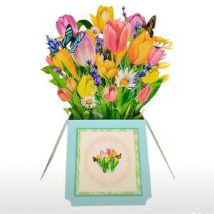 Tulips and Daisies Floral Pop-Up Card